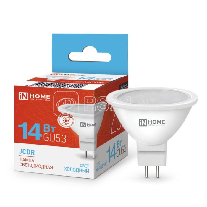 Лампа светодиодная LED-JCDR-VC 14Вт GU5.3 6500К 1260лм IN HOME 4690612047911