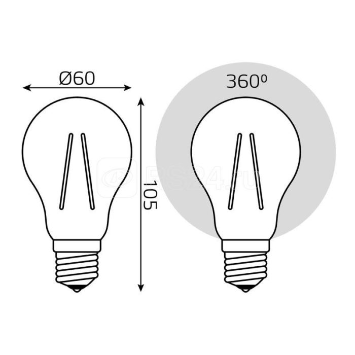 Лампа светодиодная филаментная Black Filament 10Вт A60 грушевидная 2700К тепл. бел. E27 930лм GAUSS 102802110 — изображение 4