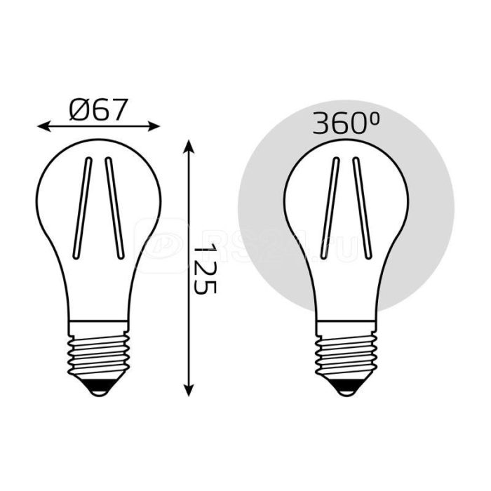 Лампа светодиодная филаментная Black Filament 22Вт A70 грушевидная 4100К нейтр. бел. E27 2100лм GAUSS 102902222 — изображение 4
