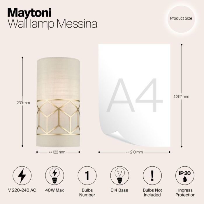 Настенный светильник Maytoni Messina H223-WL-01-G — изображение 2