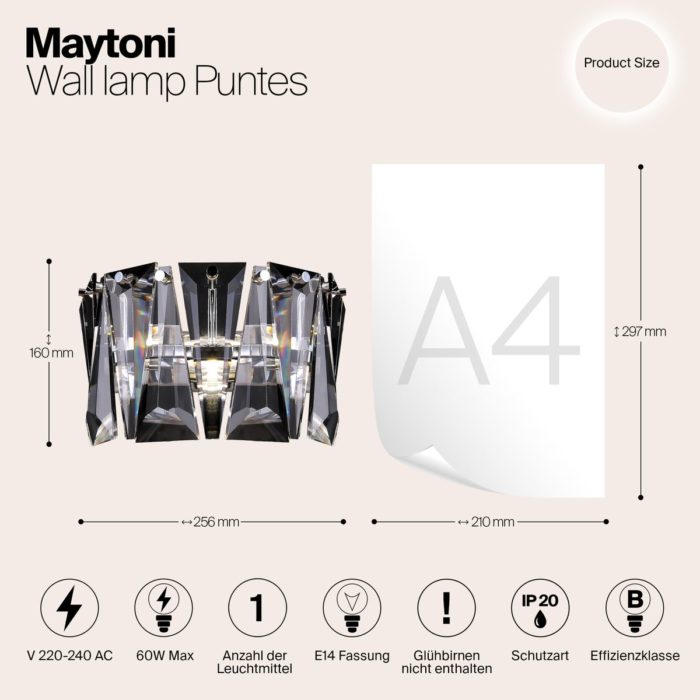 Настенный светильник Maytoni Puntes MOD043WL-01CH — изображение 3