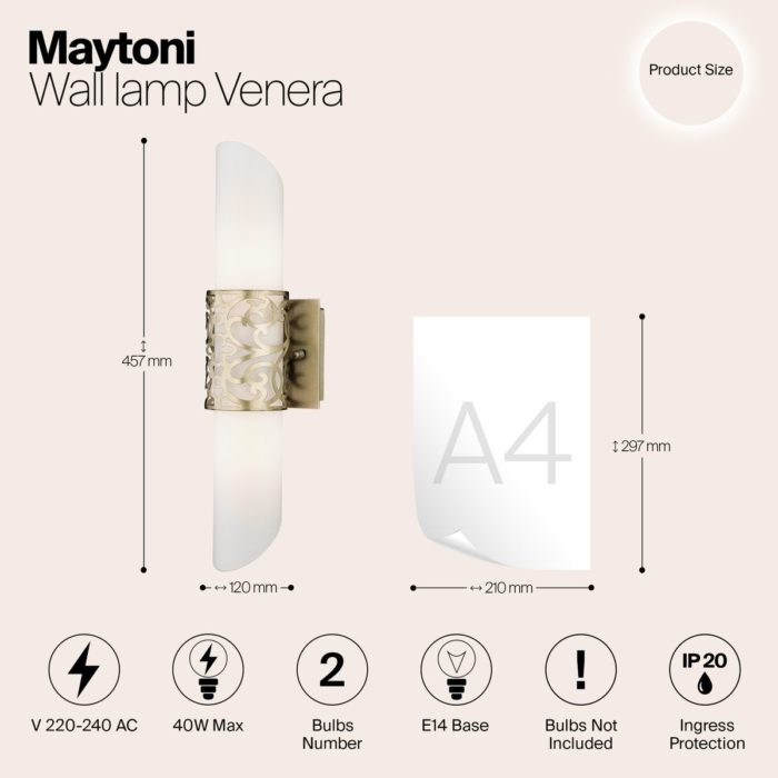 Настенный светильник Maytoni Venera H260-02-N — изображение 2